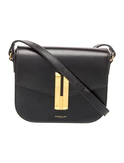 Pre-owned Demellier Leather Vancouver Shoulder Bag Small In Grey