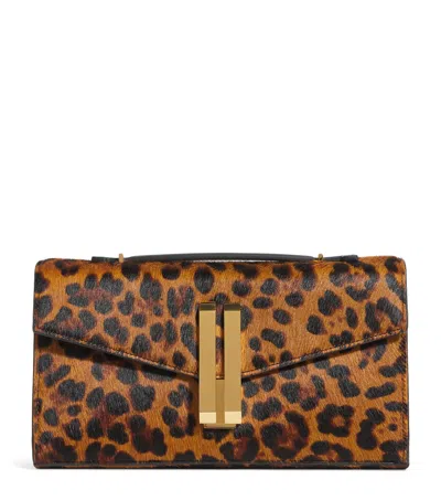 Demellier Leopard-effect Calf Hair Vancouver Clutch