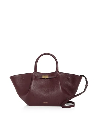 Demellier London Midi New York Leather Tote In Burgundy