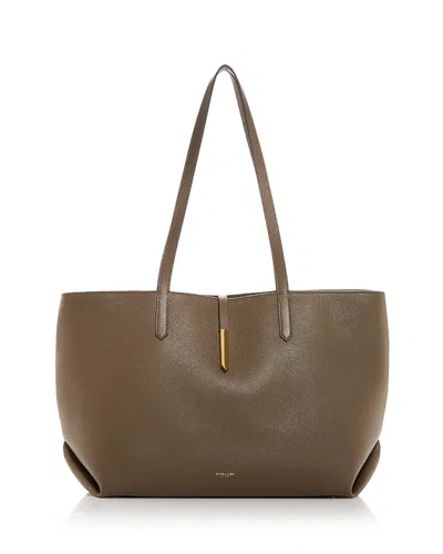 Demellier London Midi Tokyo Leather Tote In Olive