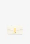 Demellier London The Vancouver Clutch In Croc-embossed Leather In Off-white