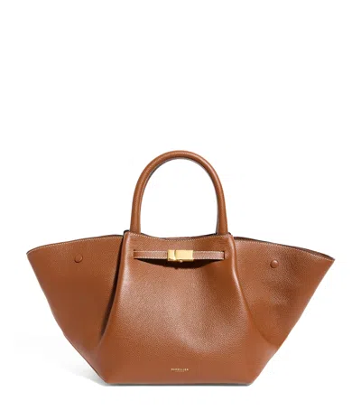 Demellier Medium Leather New York Shoulder Bag In Brown