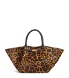 Demellier Medium Leopard-effect Calf Hair New York Tote Bag In Brown