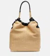 Demellier Miami Leather And Raffia Shoulder Bag