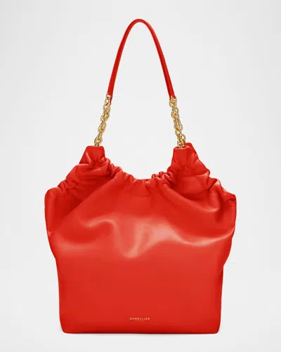 Demellier Miami Leather Shoulder Bag In Red