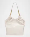 Demellier Miami Leather Shoulder Bag In White