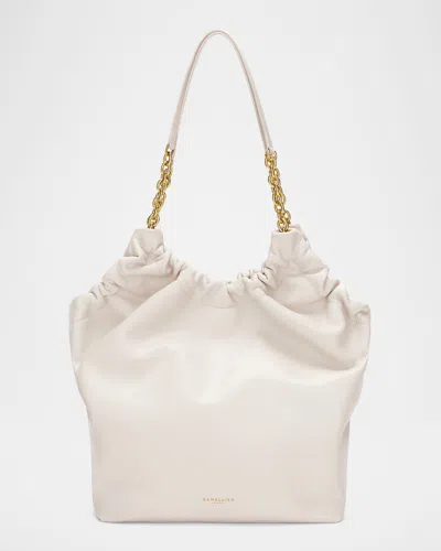 Demellier Miami Leather Shoulder Bag In White
