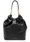Demellier The Miami Gathered Leather Tote In Black
