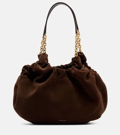 Demellier Schultertasche Miami Medium Aus Veloursleder In Brown