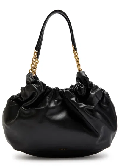 Demellier Miami Midi Leather Tote In Black