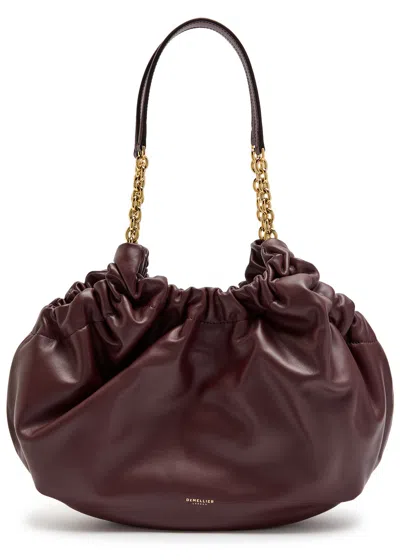 Demellier Miami Midi Leather Tote In Burgundy