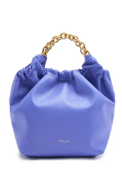 Demellier Miami Small Leather Tote In Blue
