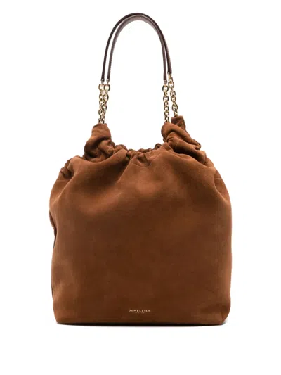 Demellier Miami Suede Shoulder Bag In Brown