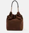 Demellier Miami Bag Mocha Suede And Mocha Smooth In Brown