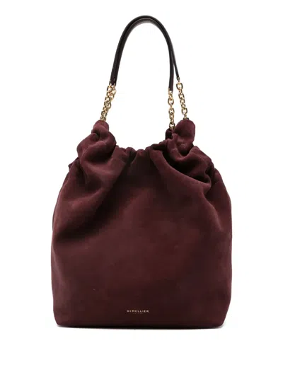 Demellier Miami Suede Shoulder Bag In Red