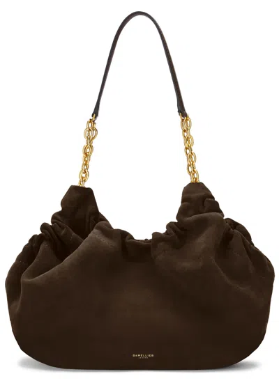 Demellier Miami Suede Tote In Brown