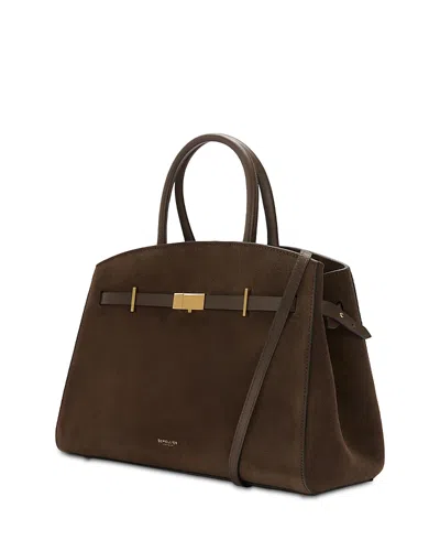 Demellier Midi Hudson Convertible Leather Crossbody In Brown