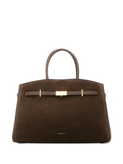 Demellier Midi Hudson Tote Bag In Brown