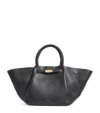 Demellier Midi Leather New York Tote Bag In Black
