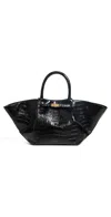 Demellier Womens Black Croc Effect The Midi New York Leather Tote Bag In Black Croc