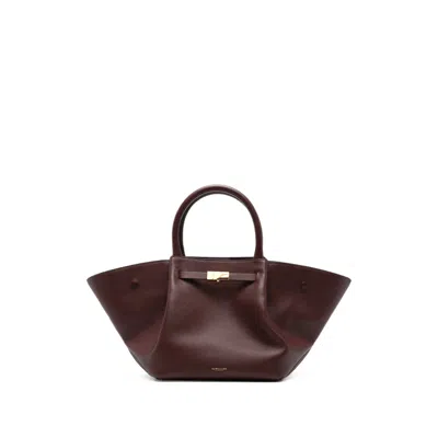 Demellier Midi New York Grained Leather Tote Bag In Red