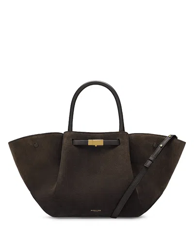 Demellier Midi New York Leather Convertible Tote In Brown