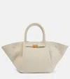 Demellier The New York Midi Lizard-effect Leather Tote In White