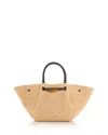 Demellier Midi New York Raffia Shoulder Bag In Black