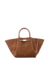 Demellier Midi New York Suede Tote Bag In Brown