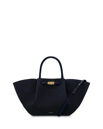 Demellier Midi New York Suede Tote In Blue