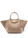 Demellier London Midi New York Leather Tote In Brown