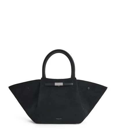 Demellier Midi Suede The New York Tote Bag In Black