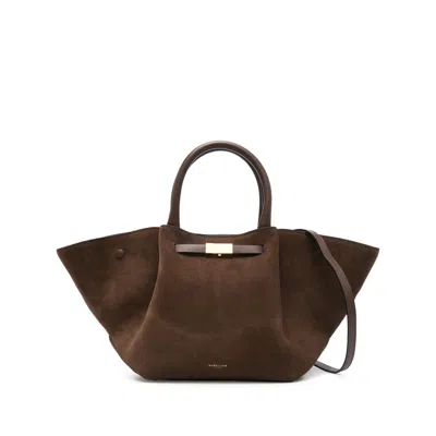 Demellier Midi Tote Bag In Brown