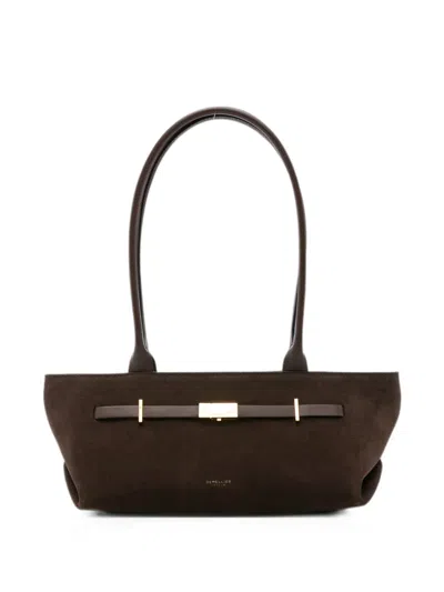 Demellier Montreal Suede Shoulder Bag In Brown