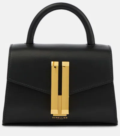 Demellier Nano Montreal Leather Shoulder Bag In Black