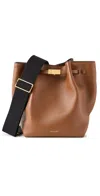 Demellier Women's New York Leather Bucket Bag In Tan Small Grain