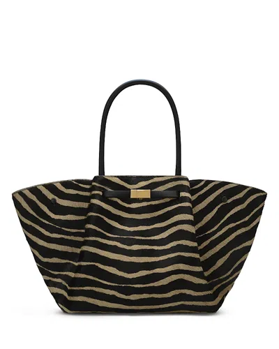 Demellier New York Calf Hair Belted Tote In Black