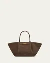 Demellier The Midi New York Leather Tote Bag In Tan/tan