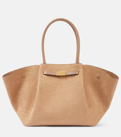 Demellier New York Croc-effect Leather Tote Bag In Beige