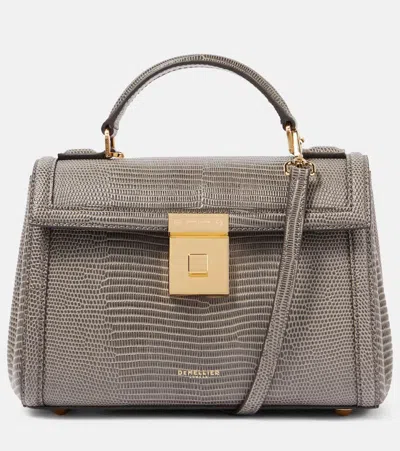 Demellier New York Croc-effect Leather Tote Bag In Grey