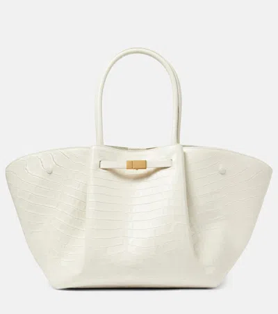 Demellier New-york Croc-effect Leather Tote Bag In White