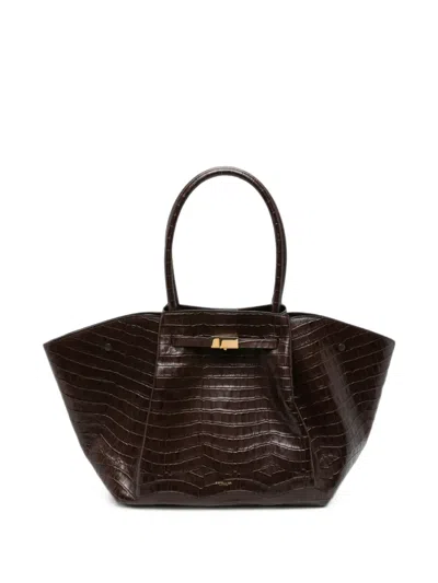 Demellier New York Croc-effect Leather Tote Bag In Brown