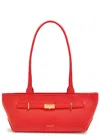 Demellier New York Grained Leather Shoulder Bag In Red