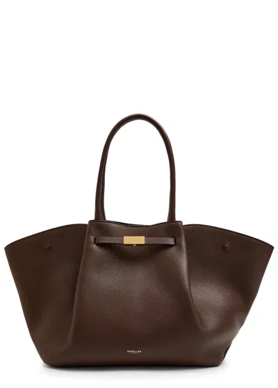 Demellier New York Grained Leather Tote In Brown