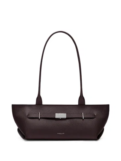Demellier New York Grained-leather Shoulder Bag In Blue