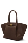Demellier New York Leather East/west Tote In Brown