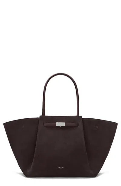 Demellier New York Leather East/west Tote In Brown