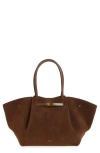 Demellier New York Leather East/west Tote In Brown