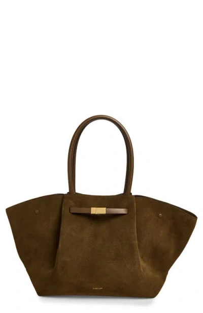 Demellier New York Leather East/west Tote In Brown