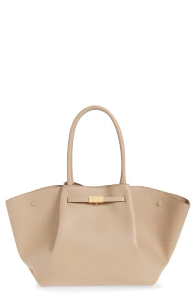Demellier New York Leather East/west Tote In Neutral